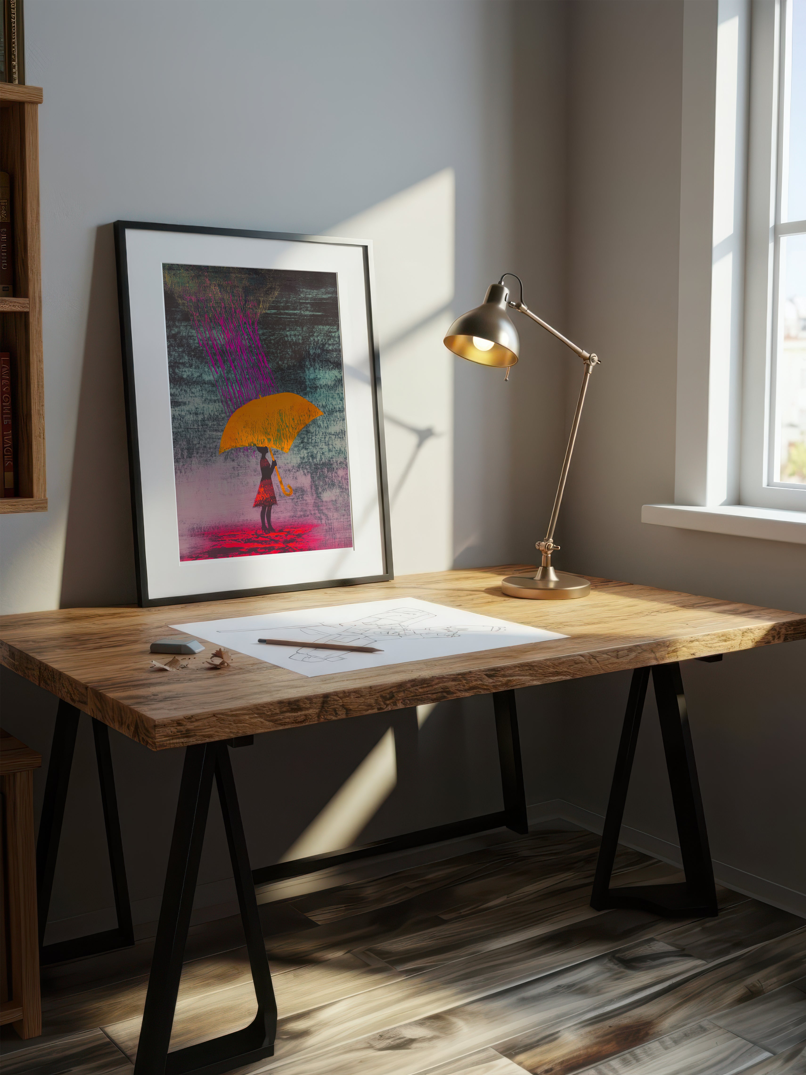 Yellow Shelter – Surreal Pop Art Rain Wall Art 569
