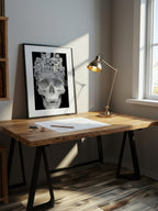 Skull and Figures – Surreal Sculptural Memento Mori Wall Art 446