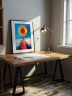 Solar Reflection – Surreal Minimalist Sun Wall Art 567