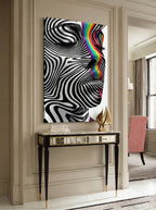 Zebra Psychedelic Portrait – Surreal Animal Pop Wall Art 308