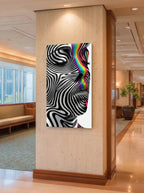 Zebra Psychedelic Portrait – Surreal Animal Pop Wall Art 308