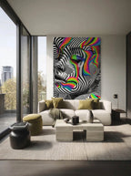 Psychedelic Liquid Portrait – Surreal Fluid Figure Wall Art 309