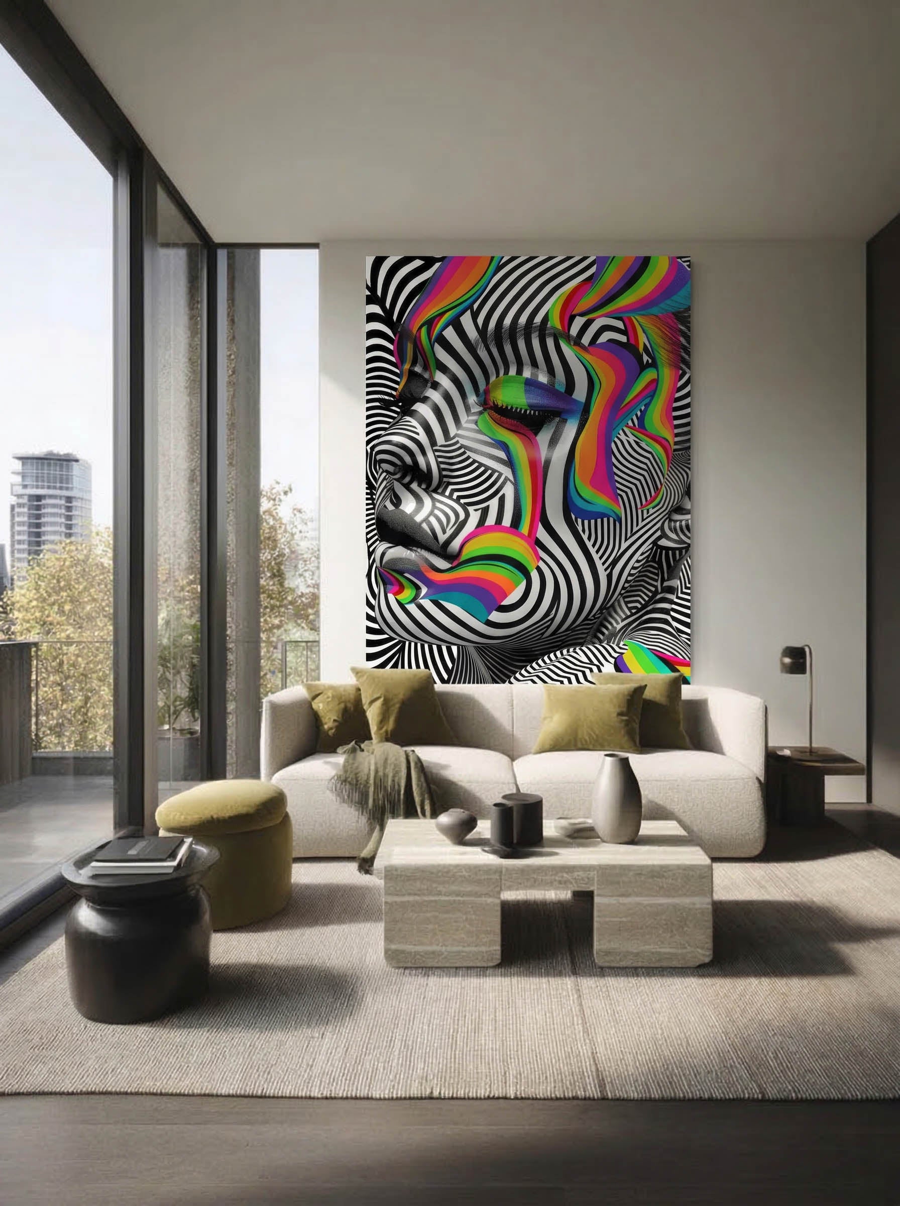 Psychedelic Liquid Portrait – Surreal Fluid Figure Wall Art 309