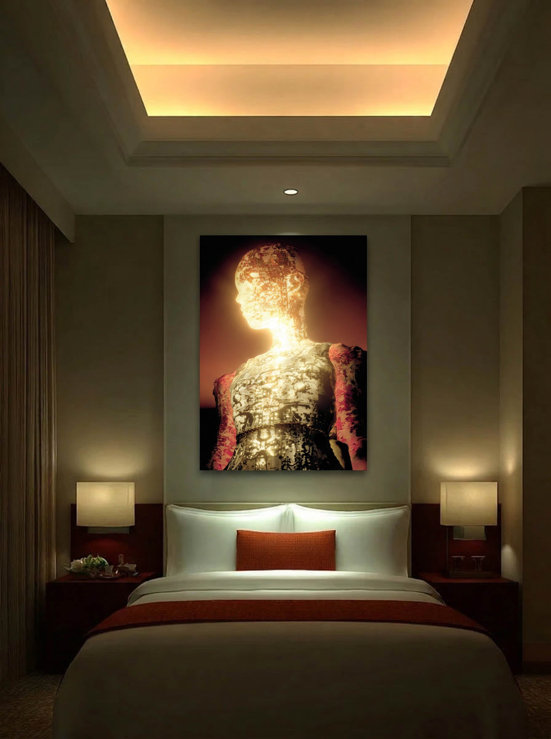 Radiant Silhouette – Surreal Glowing Figure Wall Art 312