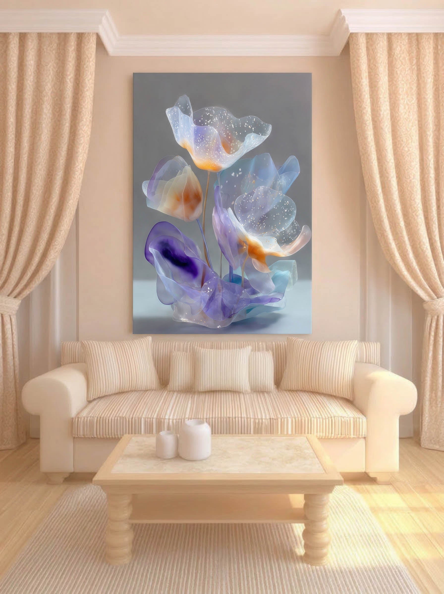 Glass Flora – Surreal Translucent Botanical Wall Art 314