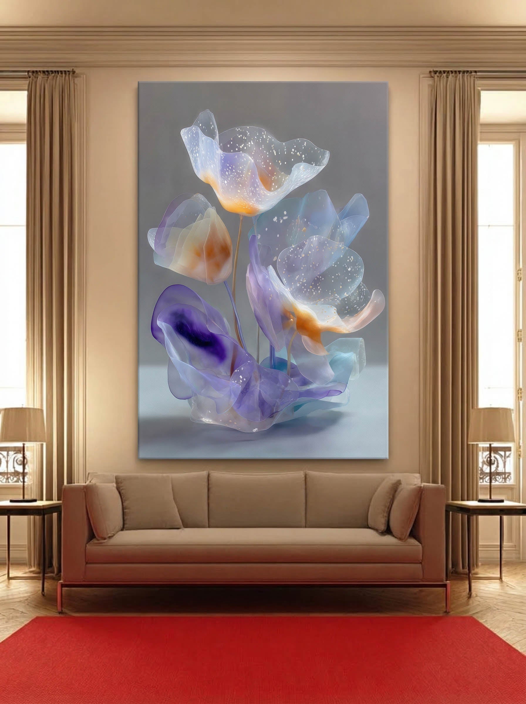 Glass Flora – Surreal Translucent Botanical Wall Art 314