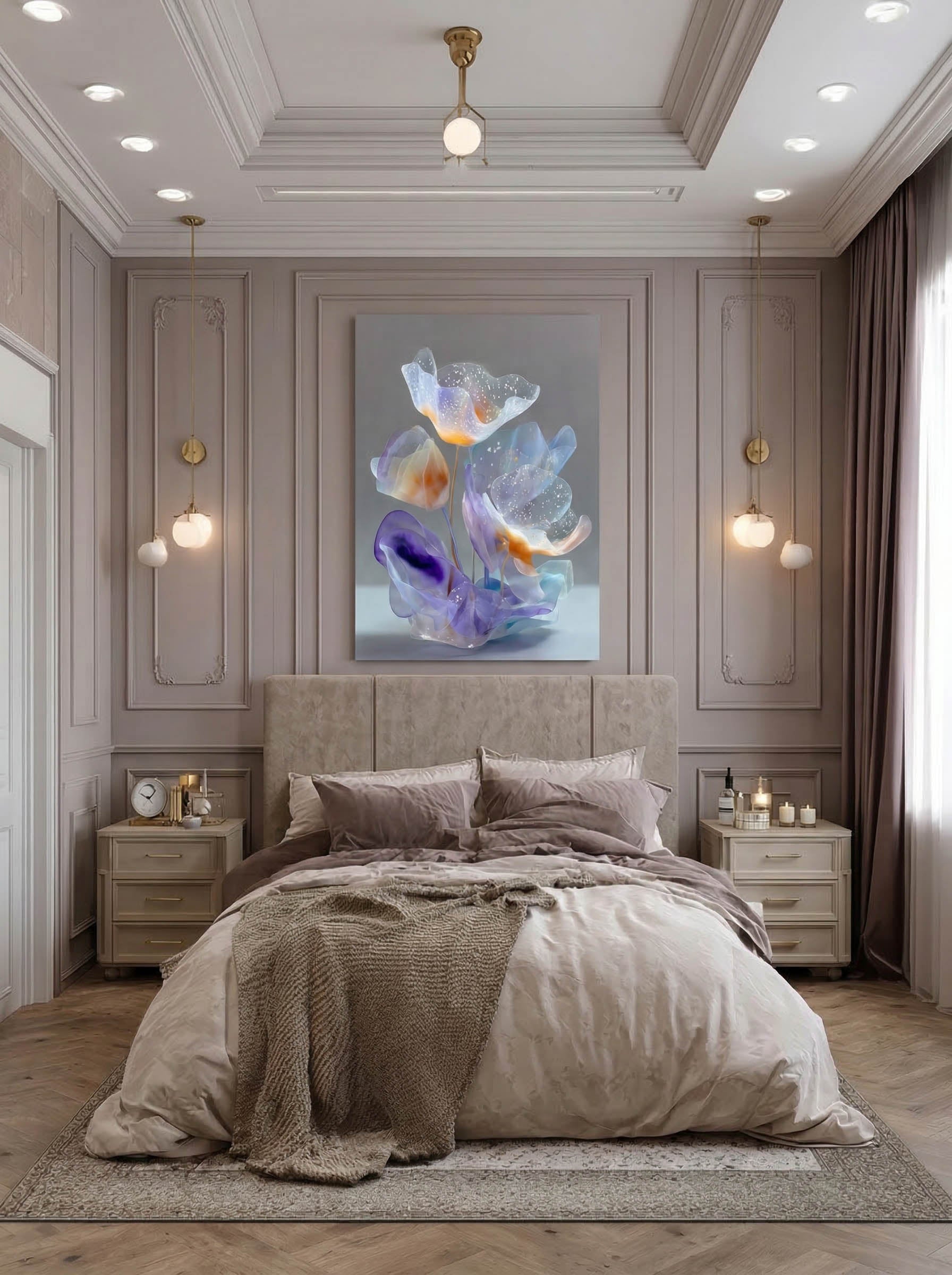 Glass Flora – Surreal Translucent Botanical Wall Art 314