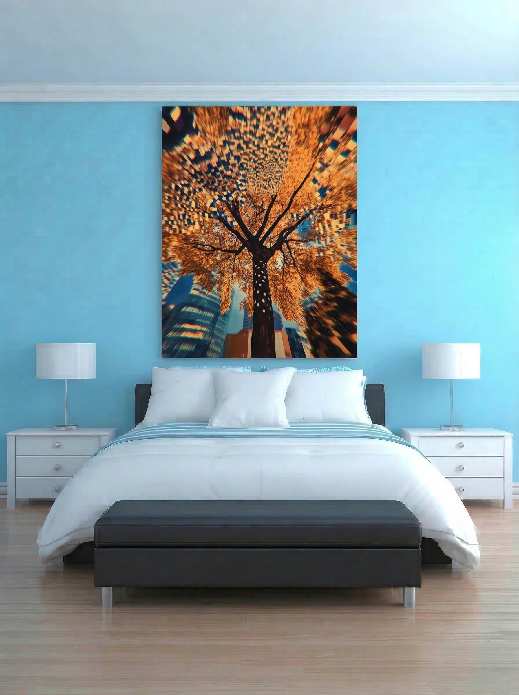 City Tree – Surreal Urban Nature Contrast Wall Art 318