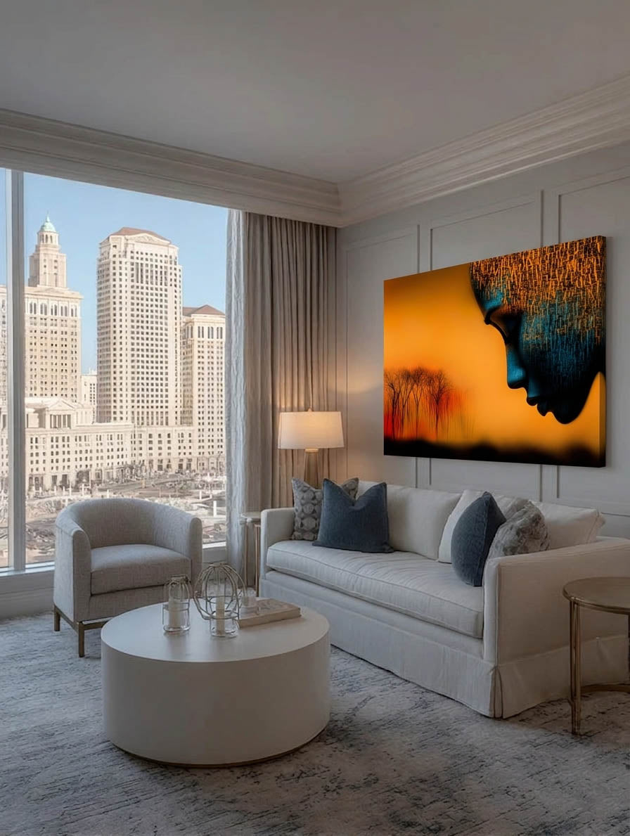 Sunset Silhouette – Surreal Landscape Figure Wall Art 325