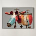 Beatnik Machine Dog – Surreal Steampunk Assemblage Wall Art 219