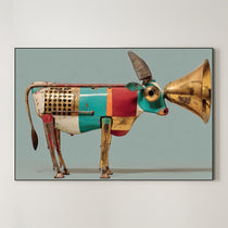 Gramophone Cow Sculpture 217