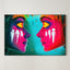 Magenta Echoes – Surreal Psychedelic Dual Portrait Wall Art 071