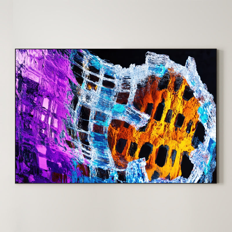Prism Fracture – Surreal Crystalline Geometric Abstract Wall Art 034