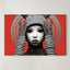 Striped Noir Persona – Surreal Graphic Pop Figure Wall Art 137
