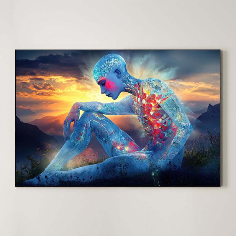 Floral Introspection – Surreal Botanical Silhouette Wall Art 353