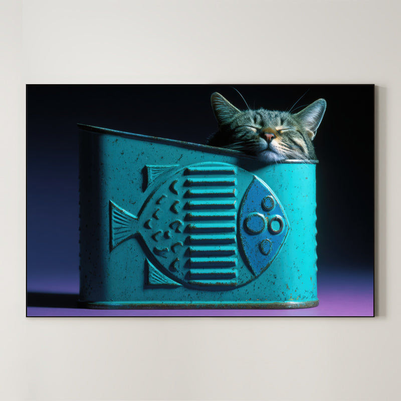 Whimsical Cat Piece – Surreal Playful Feline Wall Art 048 Main image