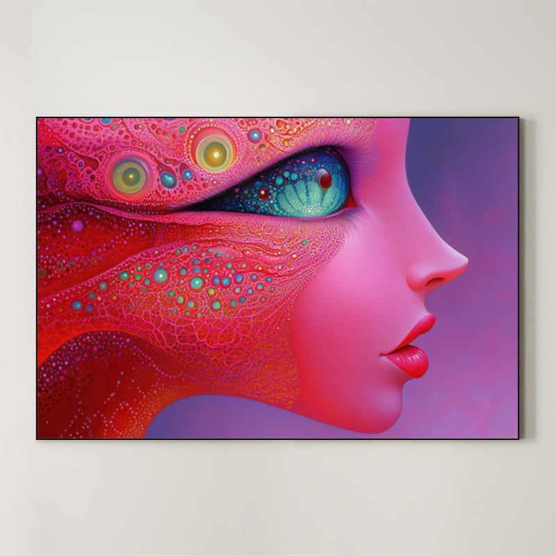 Neon Genesis – Surreal Psychedelic Cosmic Portrait Wall Art 070