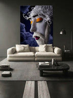 Woven Silence – Surreal Avant-Garde Mesh Portrait Wall Art 330