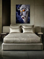 Woven Silence – Surreal Avant-Garde Mesh Portrait Wall Art 330
