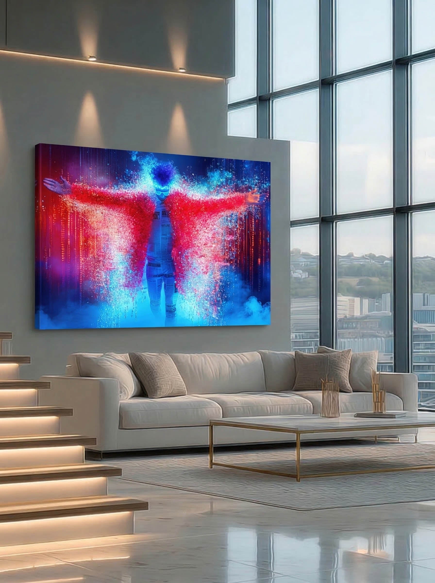 Luminous Headline – Surreal Abstract Pop Portrait Wall Art 332 Secondary image