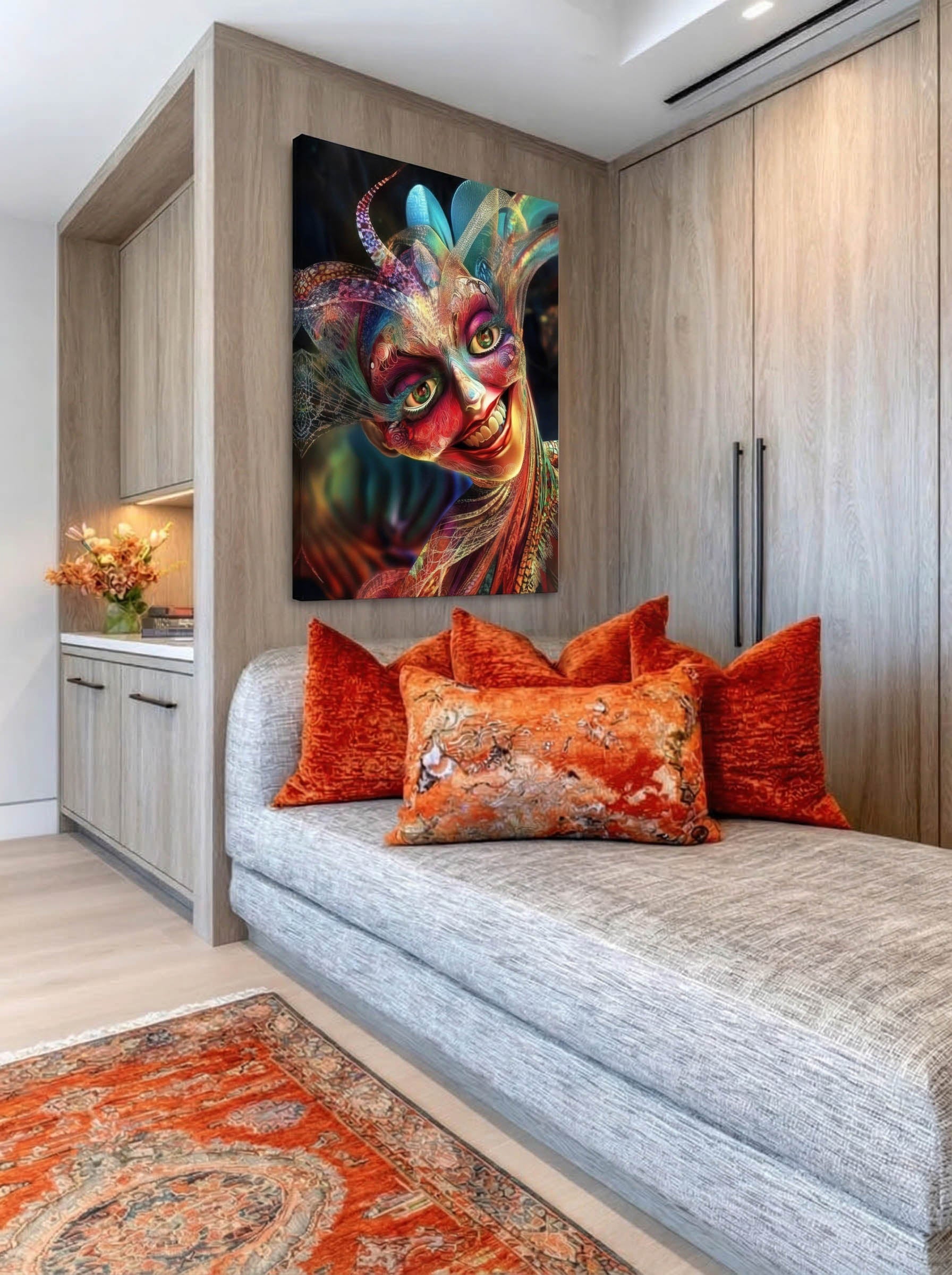 Contemporary Masquerade – Surreal Masked Figure Wall Art 347 Secondary image