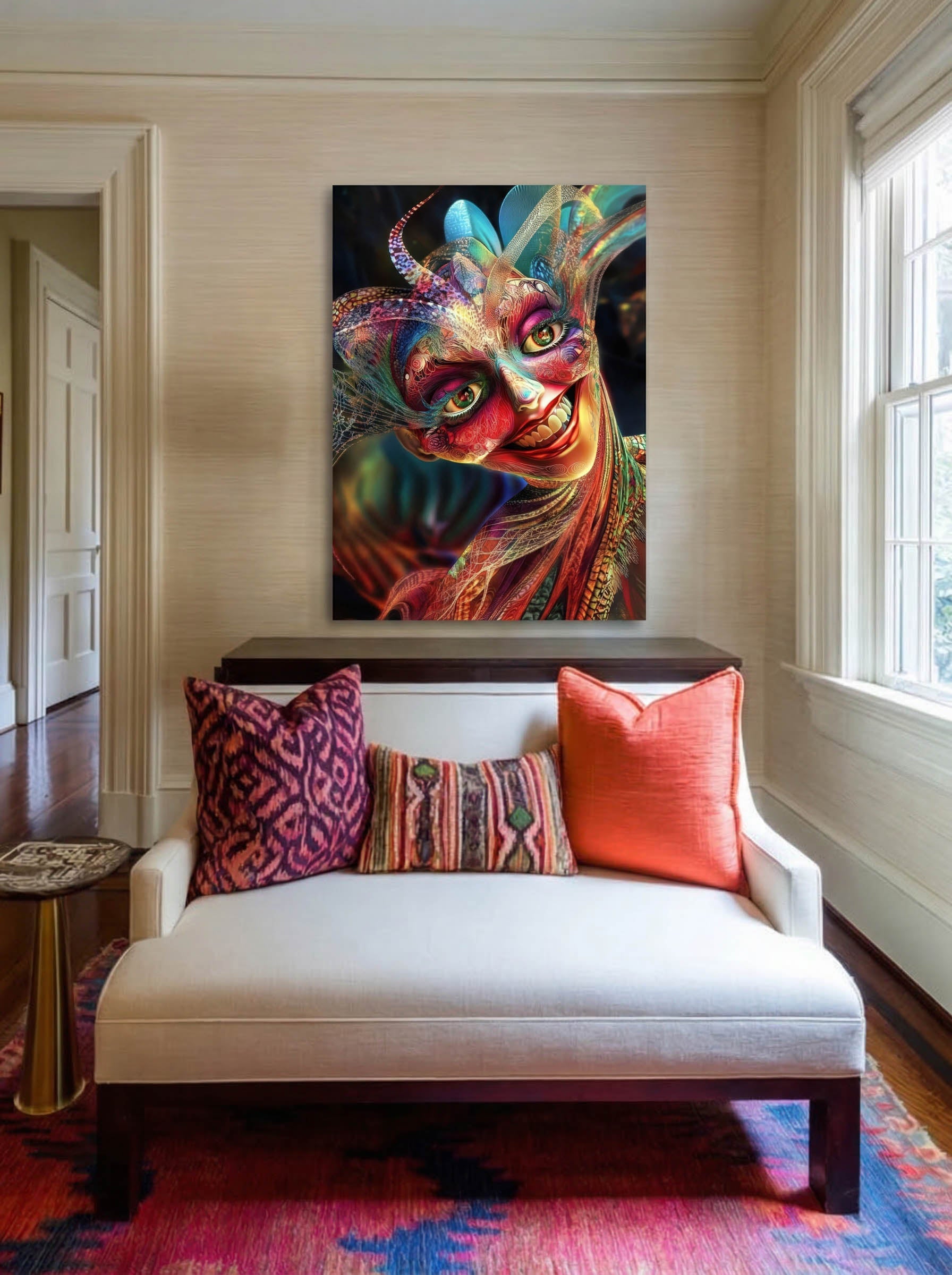 Contemporary Masquerade – Surreal Masked Figure Wall Art 347