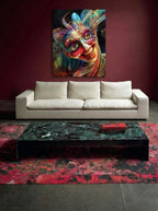 Contemporary Masquerade – Surreal Masked Figure Wall Art 347