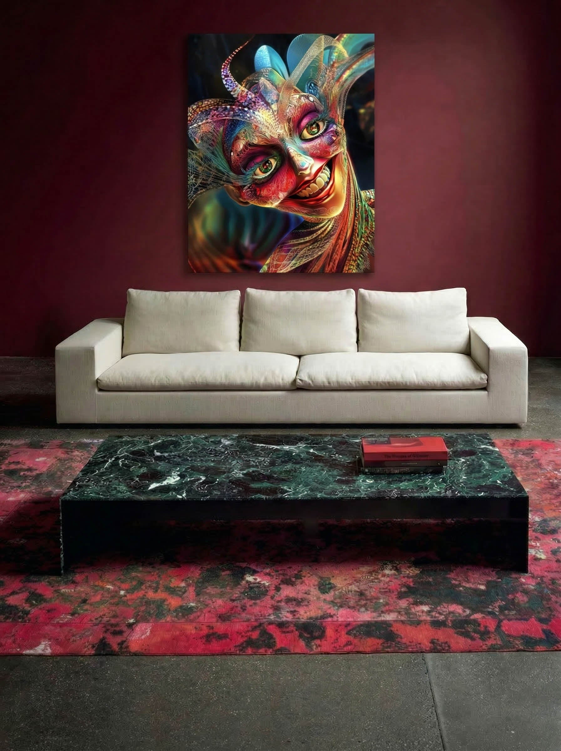 Contemporary Masquerade – Surreal Masked Figure Wall Art 347