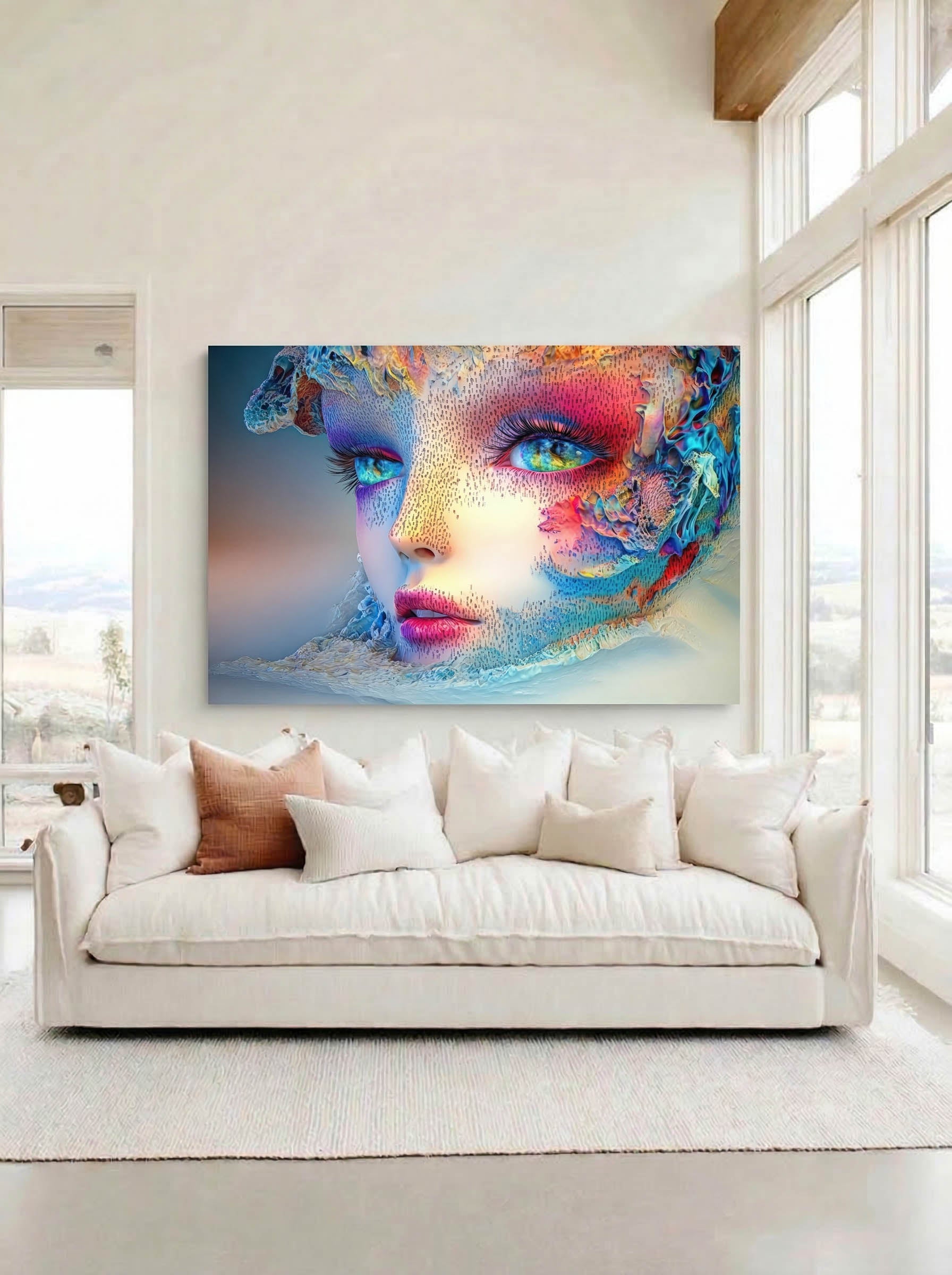 Prismatic Awakening – Psychedelic Surreal Portrait Wall Art 355