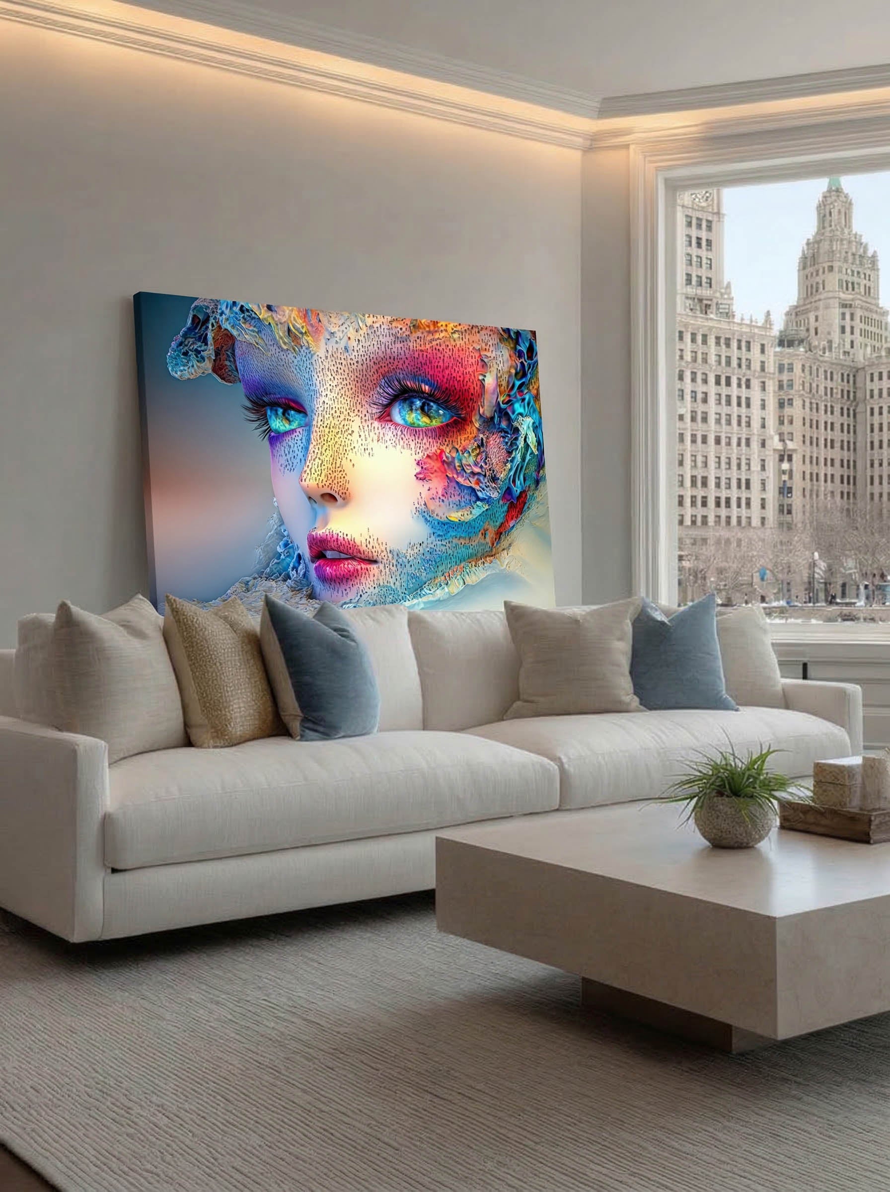 Prismatic Awakening – Psychedelic Surreal Portrait Wall Art 355
