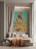 Retro Summer Portrait – Surreal Vintage Warm Figure Wall Art 356