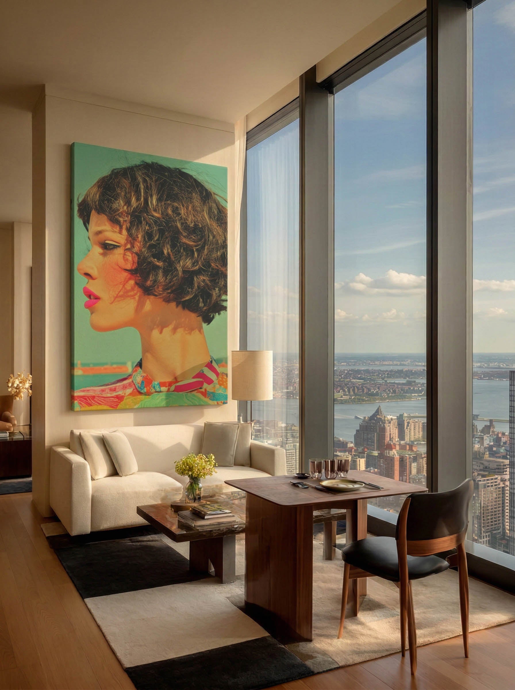 Modern Summer Portrait – Surreal Warm Contemporary Figure Wall Art 358