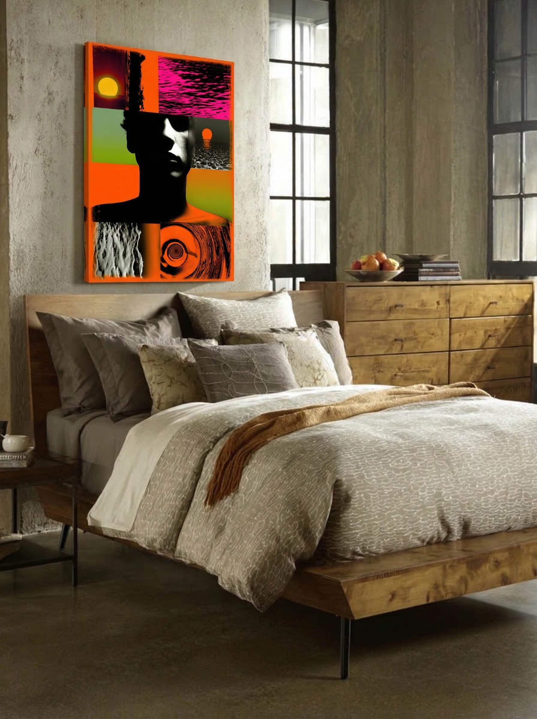 Amber Horizon – Surreal Cinematic Pop Collage Wall Art 359