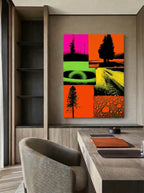 Graphic Nature Collage – Surreal Botanical Mixed Media Wall Art 360