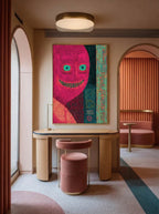 Vibrant Crosshatch – Surreal Graphic Line Portrait Wall Art 371