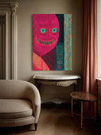 Vibrant Crosshatch – Surreal Graphic Line Portrait Wall Art 371