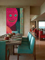 Vibrant Crosshatch – Surreal Graphic Line Portrait Wall Art 371