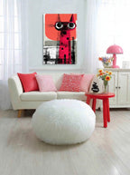 Retro Graphic Feline – Surreal Vintage Cat Wall Art 384
