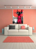 Retro Graphic Feline – Surreal Vintage Cat Wall Art 384