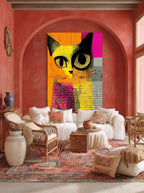 Retro Graphic Portrait – Surreal Vintage Bold Figure Wall Art 385