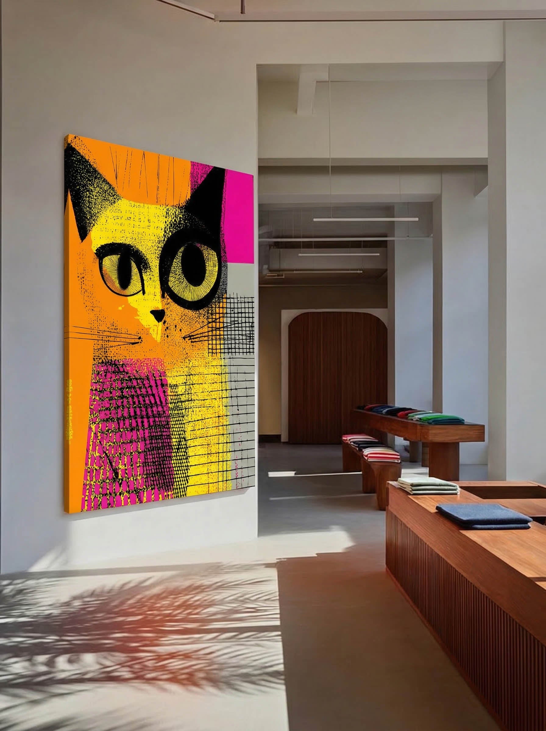 Retro Graphic Portrait – Surreal Vintage Bold Figure Wall Art 385