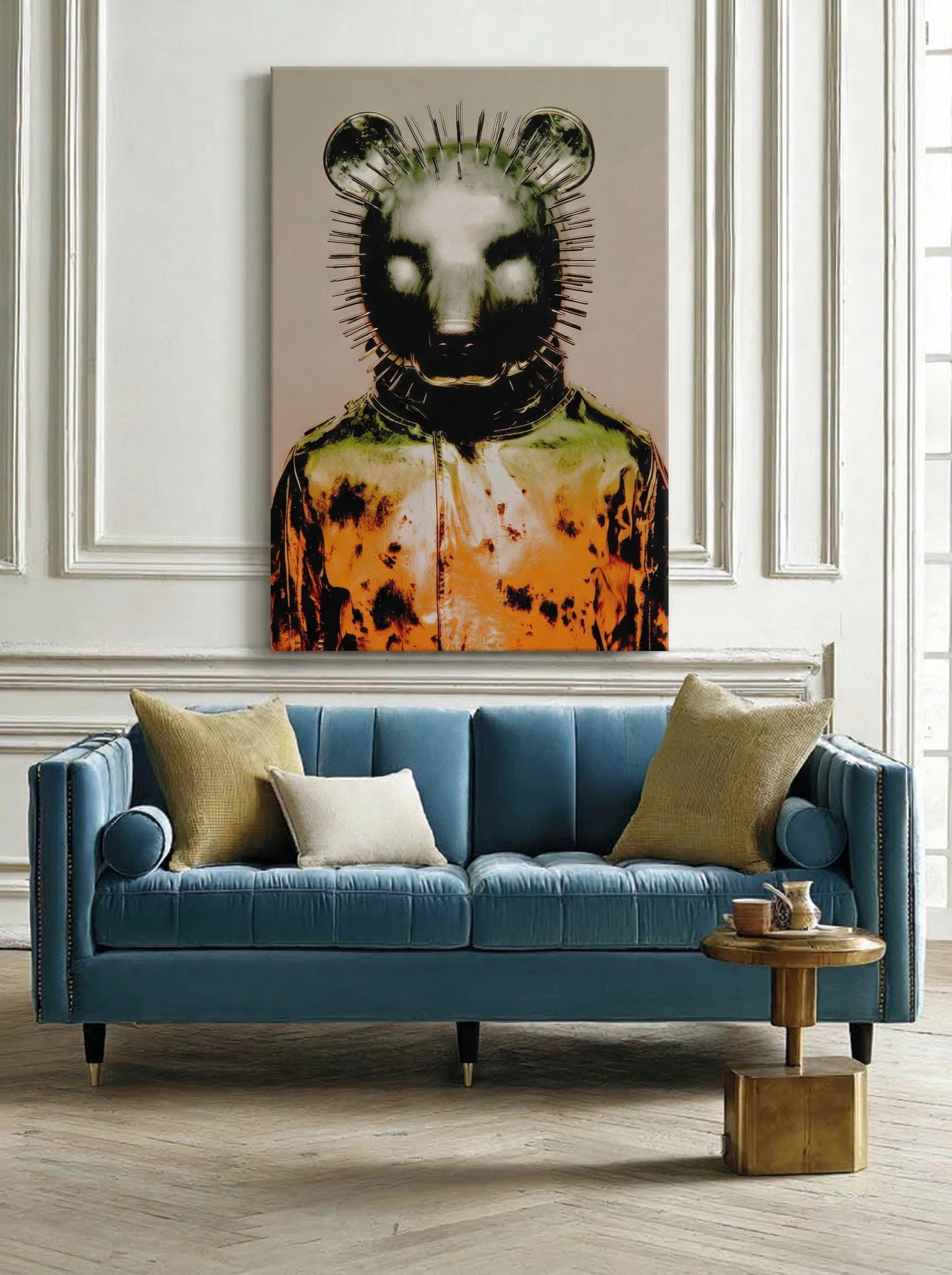 Metallic Portrait – Surreal Chrome Figure Wall Art 392