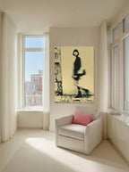 Walking Silhouette – Surreal Noir Urban Motion Wall Art 400
