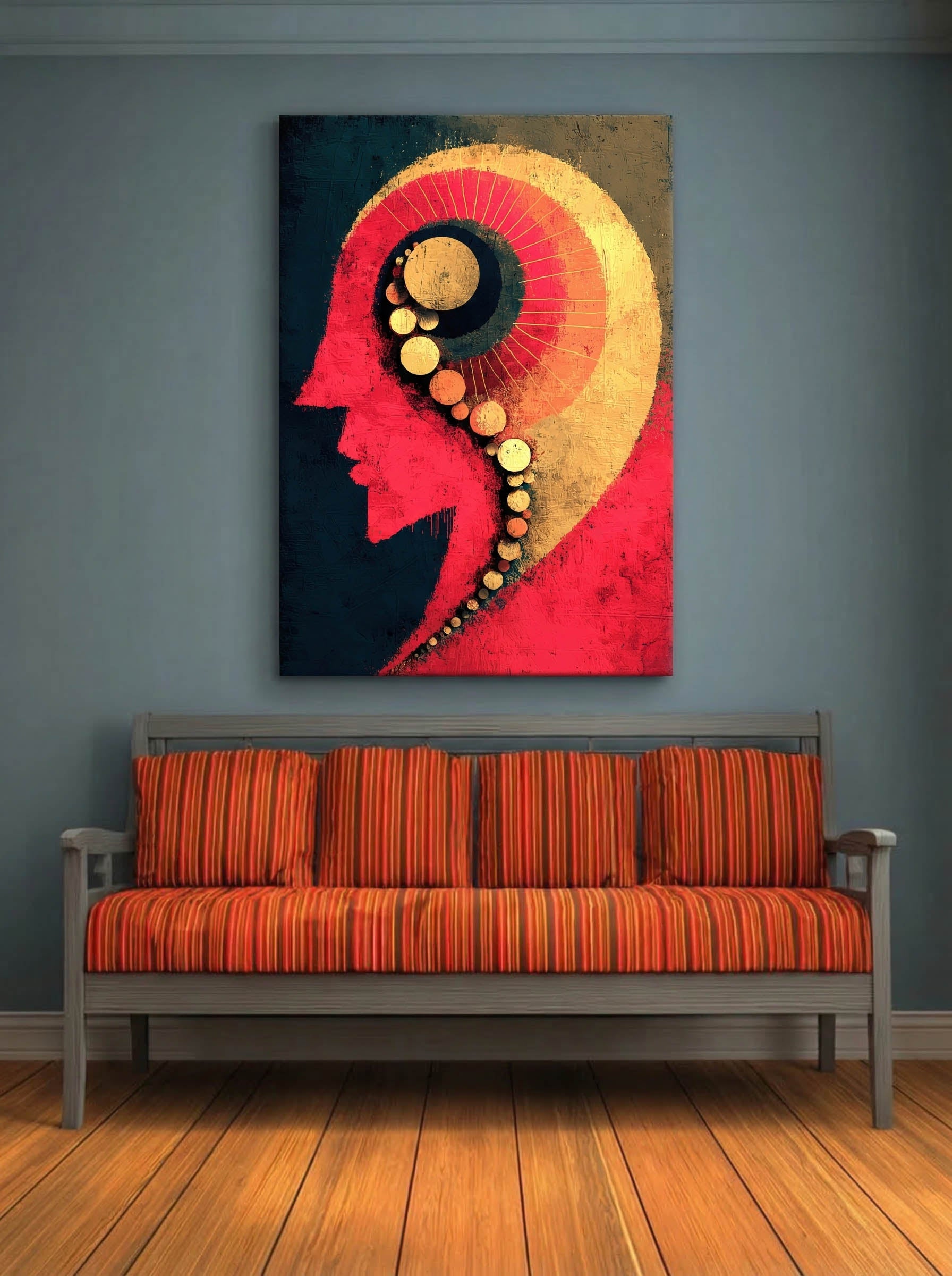 Crimson Mindscape – Surreal Red Abstract Portrait Wall Art 401