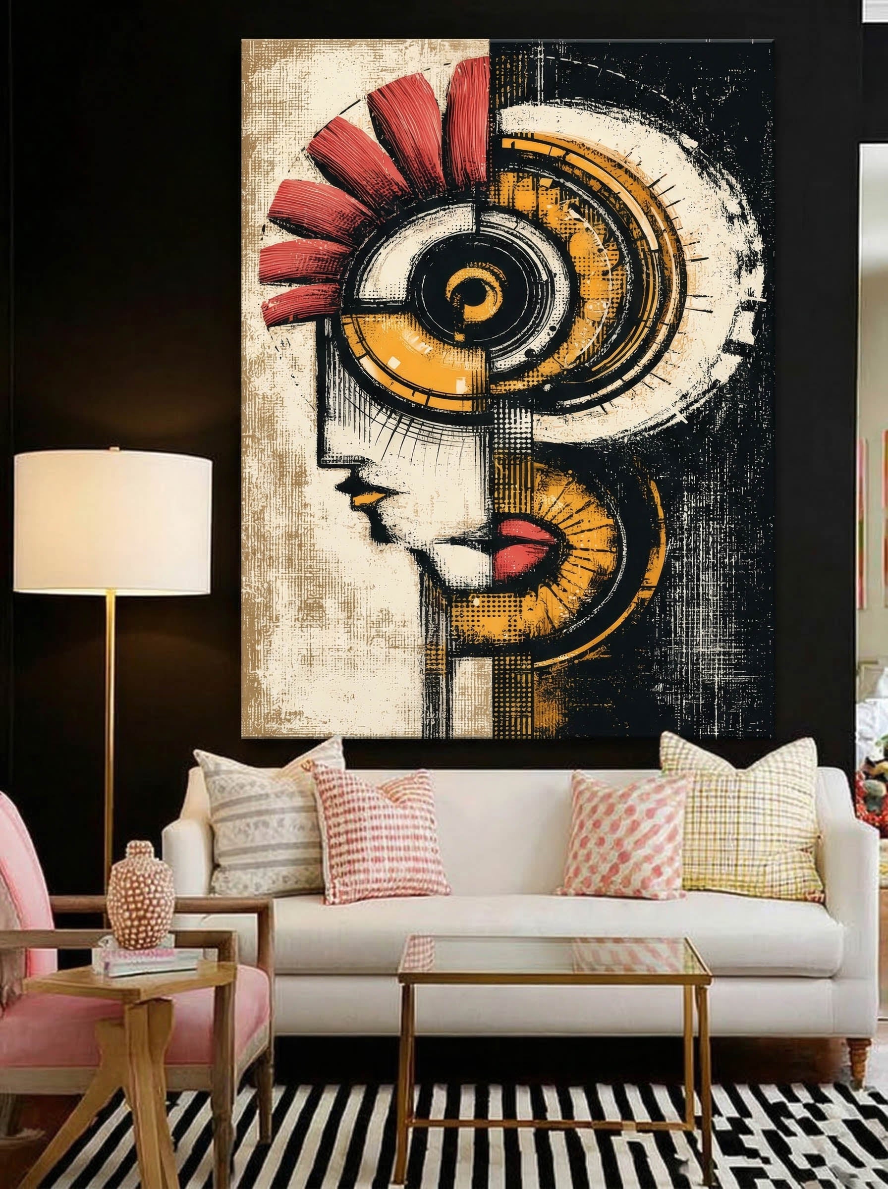 Modern Cubist Portrait – Surreal Geometric Figure Wall Art 402
