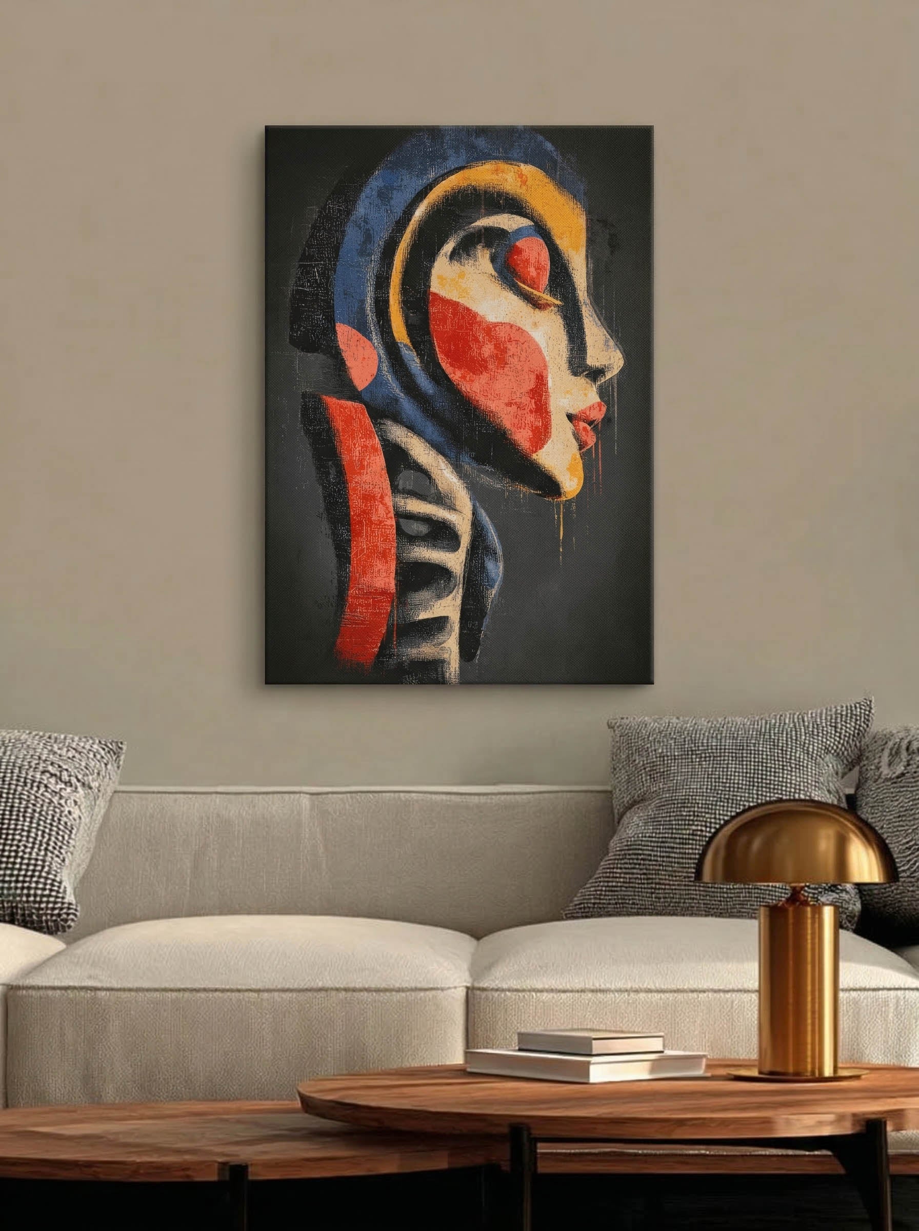Profile in Color – Surreal Expressionist Abstract Portrait Wall Art 403