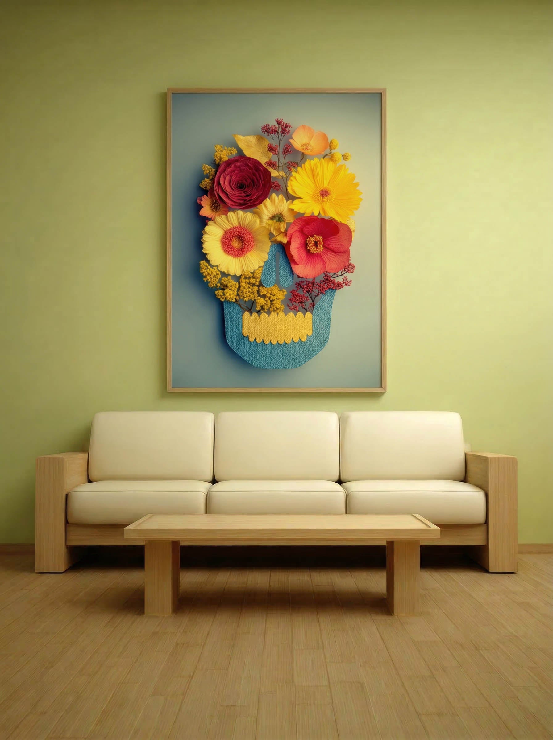 Flower Skull – Surreal Floral Skull Wall Art 408 Secondary image
