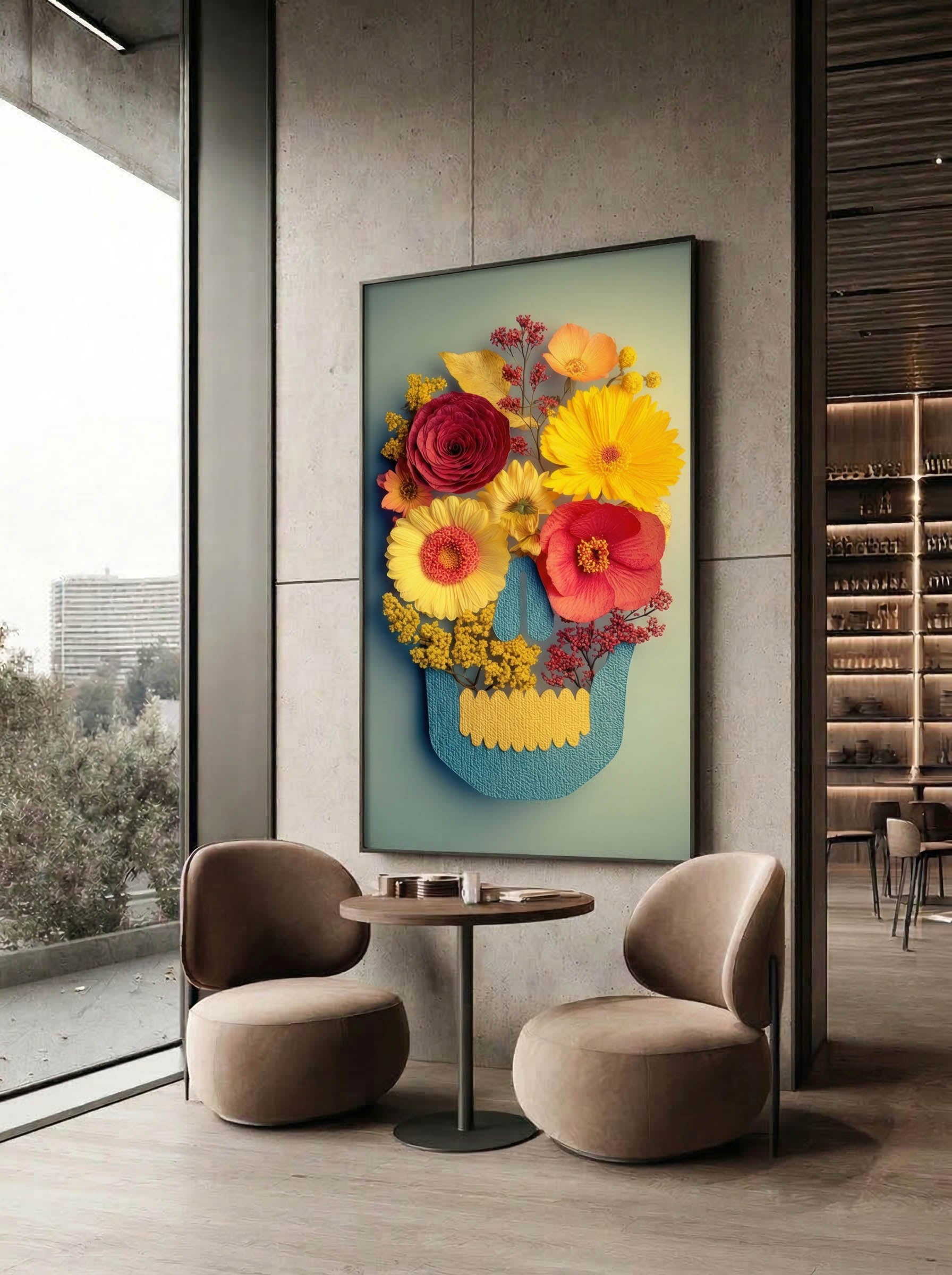 Flower Skull – Surreal Floral Skull Wall Art 408