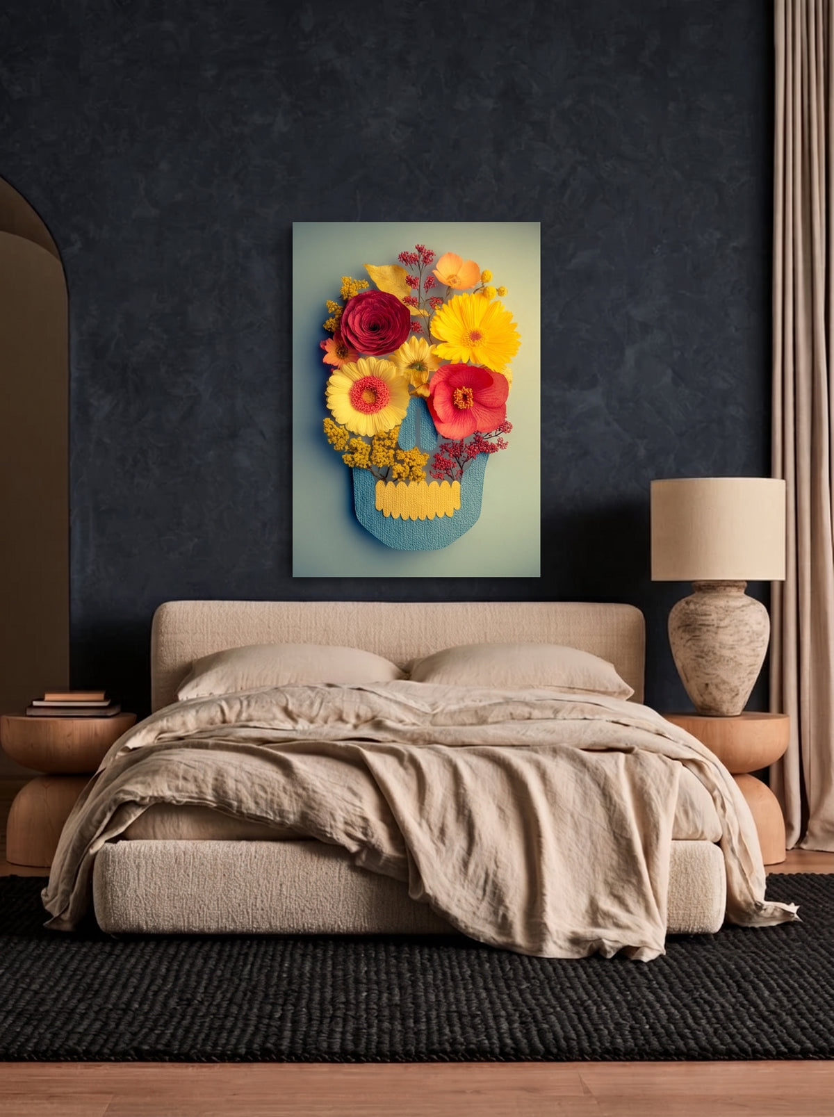 Pressed Flower Skull 408
