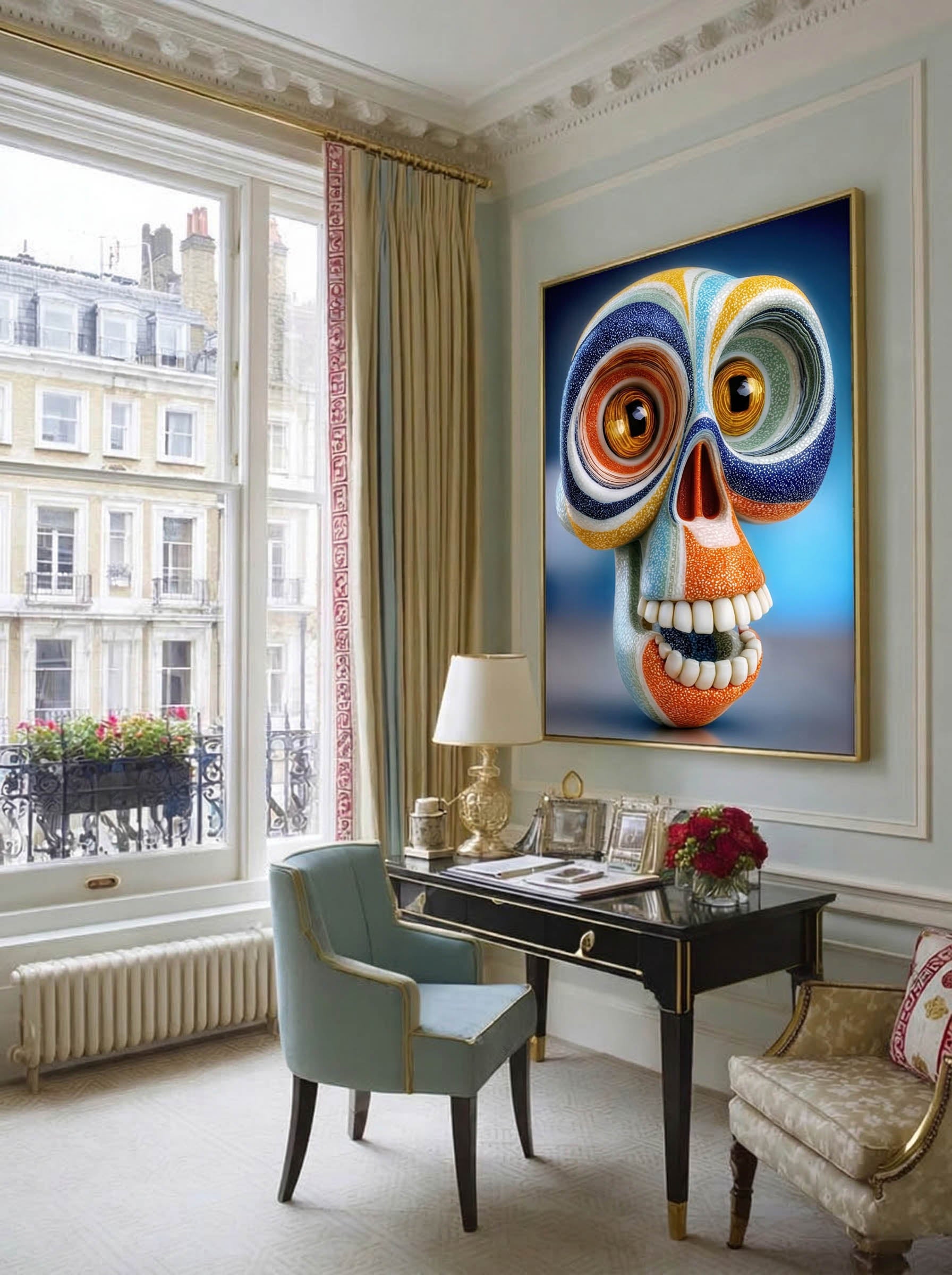 Spiral Skull – Surreal Ceramic Whimsical Wall Art 409 Secondary image